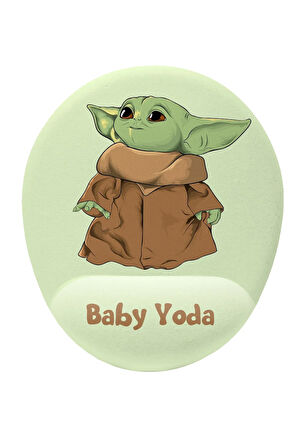 Baby Yoda Grogu Bilek Destekli Kaymaz Buruşmaz Kırılmaz Mouse Pad