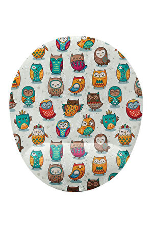 Baykuş Desenli Bilek Destekli Kaymaz Buruşmaz Kırılmaz Mouse Pad
