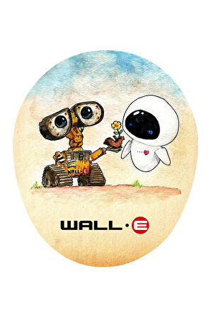 Wall E Ve Eve Tasarım Bilek Destekli Kaymaz Buruşmaz Kırılmaz Mouse Pad