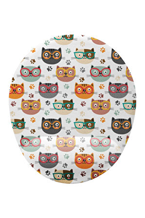 Hipster Kedi Desenli Bilek Destekli Kaymaz Buruşmaz Kırılmaz Mouse Pad