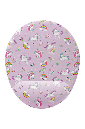 Unicorn Desenli Bilek Destekli Kaymaz Buruşmaz Kırılmaz Mouse Pad