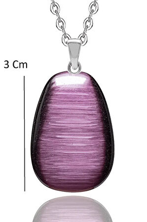 Sertifikalı Doğal Mor Akik Taşı Kolye