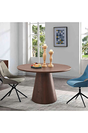 Hemera Ceviz Ahşap Yemek Masası 120x120