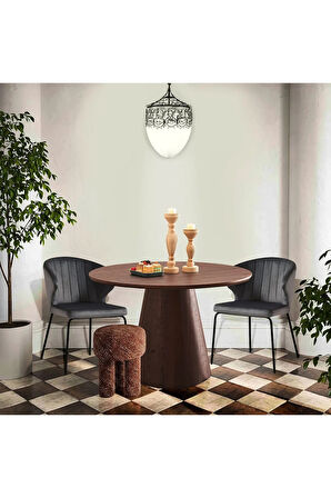 Hemera Ceviz Ahşap Yemek Masası 120x120