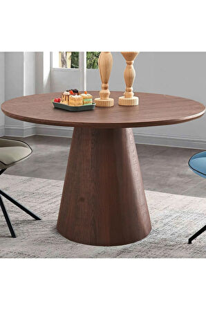 Hemera Ceviz Ahşap Yemek Masası 120x120