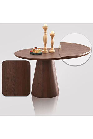 Hemera Ceviz Ahşap Yemek Masası 120x120