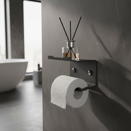 KUAS ShelfRoll 25 - Raflı Metal Tuvalet Kağıtlığı Antrasit Gri - Vidalı