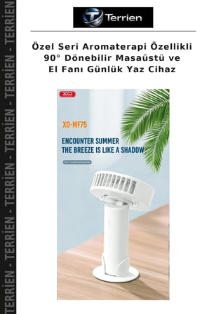 Özel Seri Aromaterapi Özellikli 90° Dönebilir Masaüstü ve El Fanı Günlük Yaz Cihaz