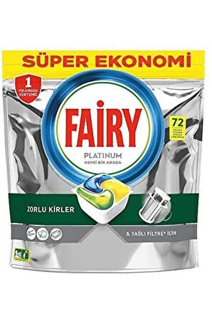 Fairy Platinum Bulaşık Makinesi Tableti 72 li