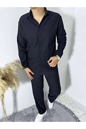 ÜST GÖMLEK ALT PANTOLON İÇİ ŞARDON DETAYLI TAKIM