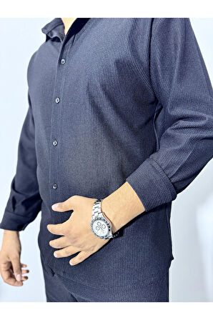 ÜST GÖMLEK ALT PANTOLON İÇİ ŞARDON DETAYLI TAKIM