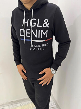 İÇ ŞARDON KAPÜŞONLU ÖN BASKI SWEATSHIRT