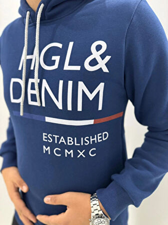 İÇ ŞARDON KAPÜŞONLU ÖN BASKI SWEATSHIRT