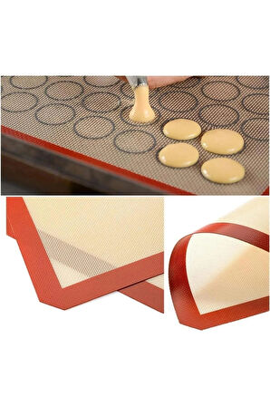 Silikon Yıkanabilir Makaron Yapıcı Fırın Matı (40*30 Cm)