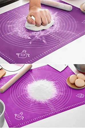 Silikon Mutfak Hamur Açma Şekillendirme ve Yoğurma Matı (60*45 Cm)