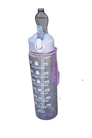 750ml Pipetli Sızdırmaz Plastik Sporcu Öğrenci Motivasyon Matarası Şişesi Suluğu