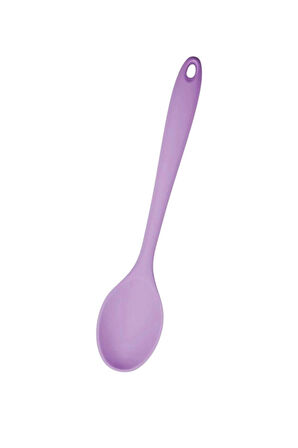 Silikon Mutfak Kaşığı 28 cm, Sert Uçlu, Yüksek Isıya Dayanıklı, Yanmaz & Yapışmaz