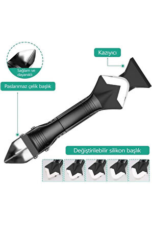 3'ü 1 Arada Derz ve Silikon Temizleme Aparatı Kazıyıcı, Sıyırıcı ve Uygulayıcı