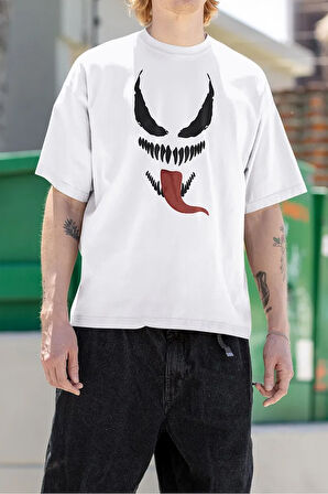 Oversize Venom Film Karakteri Baskılı Unisex Tişört