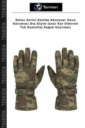 Delux Serisi Günlük Aksesuar Hava Koruması Dış Giyim İşnar Kar Eldiveni Tsk Kamuflaj Soğuk Geçirmez