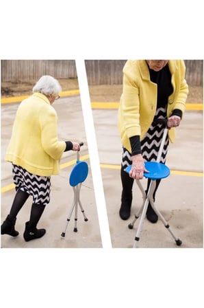 4 Adet Katlanabilir Baston Sandalye – Oturaklı, Hafif Taşınabilir Destek Ve Oturak, Yürüyüş Seyahat İçin Foldable Cane Seat