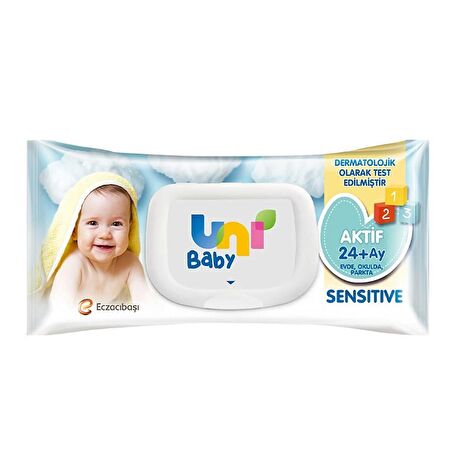 Uni Baby Aktif Sensitive Bebek Islak Mendil 24+ Ay 52 Adet