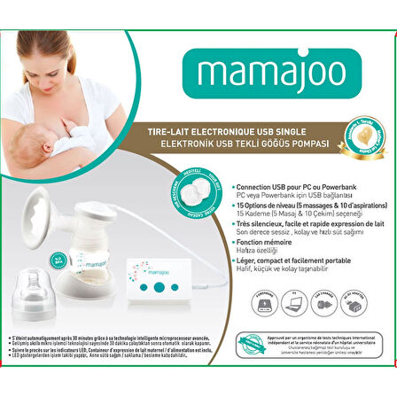 Mamajoo Elektronik USB Tekli Göğüs Pompası