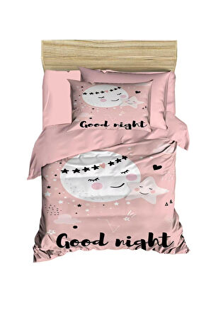 Yenidoğan Kız Bebek Nevresim Takımı %100 Pamuklu Good Night 