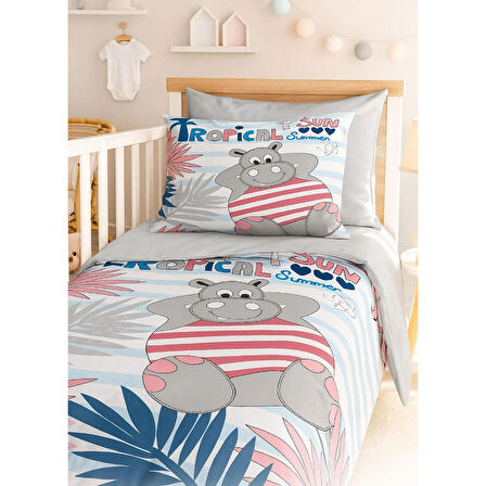 Yenidoğan Erkek Bebek Nevresim Takımı %100 Pamuklu Tropical Summer