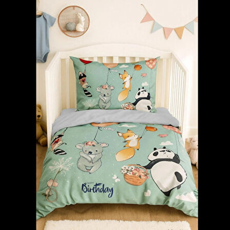 Yenidoğan Kız / Erkek Unisex Bebek Nevresim Takımı &amp;#37;100 Pamuklu Sevimli Hayvanlar