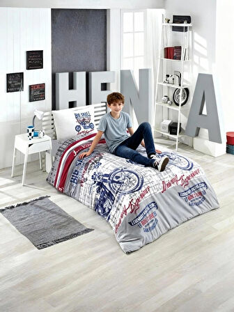 Mira Home Tek Kişilik Genç Erkek Çocuk Nevresim Takımı Motorcycle