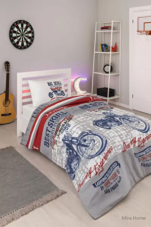 Mira Home Tek Kişilik Genç Erkek Çocuk Nevresim Takımı Motorcycle