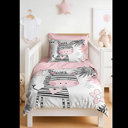 Dijital Baskılı 3d Pamuklu Yenidoğan Bebek Nevresim Takımı Baby Zebra