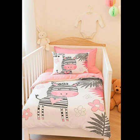 Dijital Baskılı 3d Pamuklu Yenidoğan Bebek Nevresim Takımı Baby Zebra