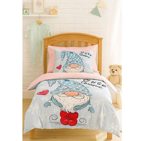 Dijital Baskılı 3d Pamuklu Yenidoğan Bebek Nevresim Takımı Cute Gnome Pink