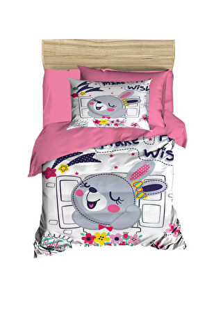 Dijital Baskılı 3d Pamuklu Yenidoğan Bebek Nevresim Takımı Wish Rabbit