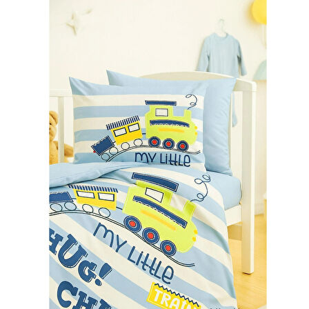 Dijital Baskılı 3d Pamuklu Yenidoğan Bebek Nevresim Takımı My Little Train