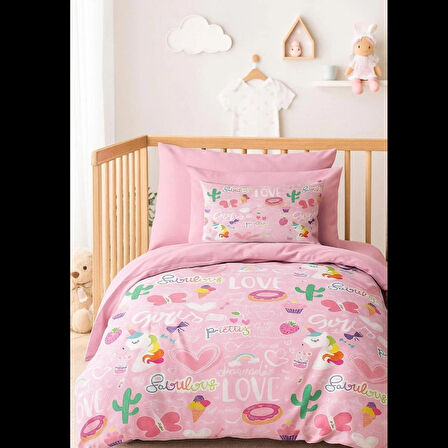 Dijital Baskılı 3d Pamuklu Yenidoğan Bebek Nevresim Takımı Girl Love