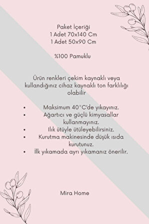 2 Parça Elysium Premium Banyo Havlu Seti %100 Pamuk 70x140 Cm Mor 