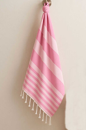 Mimoza Unisex Peştemal Plaj Havlusu 100x180 Cm &amp;#37;100 Pamuklu Soft Pembe-Açık Pembe