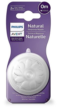 Philips Avent Natural Response 2'li Biberon Emziği, 1 Numara, 0 Ay+