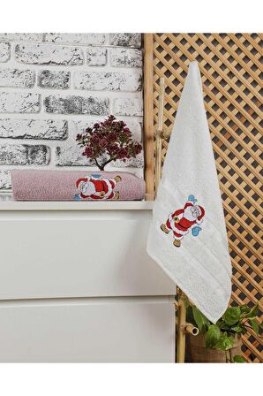 Mira Home Banyo Havlusu Takımı Noel Baba  Nakışlı