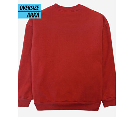 The Best Bear Oversize Sweatshirt Kırmızı