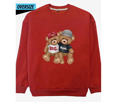 Big Bros Oversize Sweatshirt Kırmızı