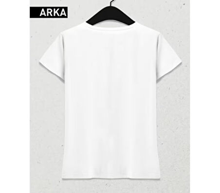 Crimson Cherry Vibes – Feminine Fit T-Shirt Beyaz