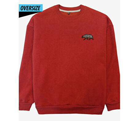 California Vibes Oversize Sweatshirt Kırmızı