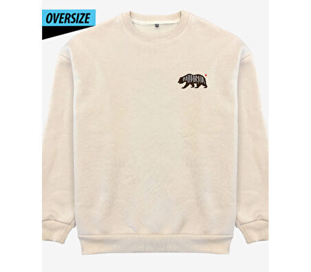 California Vibes Oversize Sweatshirt Bej