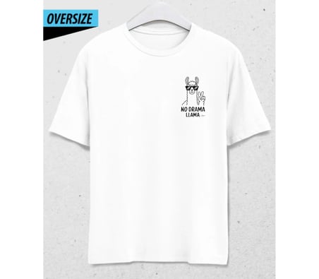 Drama-Free Zone – Oversize Unisex T-Shirt Beyaz