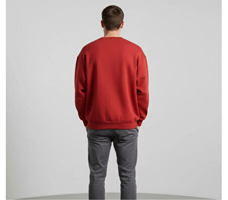 Uzay Meraklılarına Özel NASA Sweatshirt Oversize Kırmızı