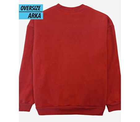 Snoopy and Space Themed Oversized Sweatshirt – Let the Space Adventure Begin! Kırmızı